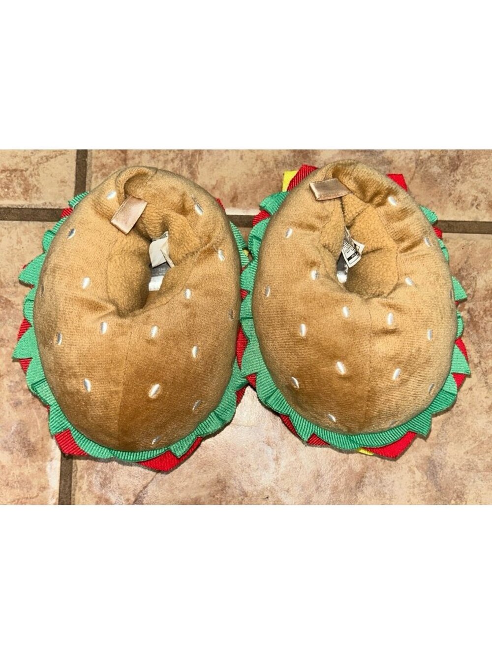 Carter’s Infant Baby Sandwich Slippers SIZE 5/6 Novelty Food Plush Shoes